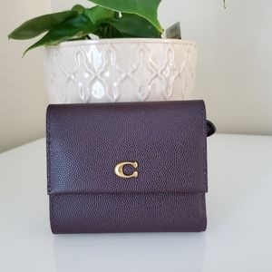 Coach Small Flap Wallet in Oxblood